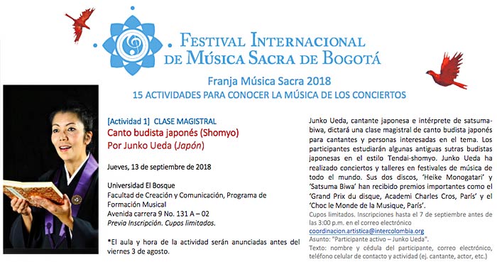 Shomyo Workshop in Bogota, Colombia 2018