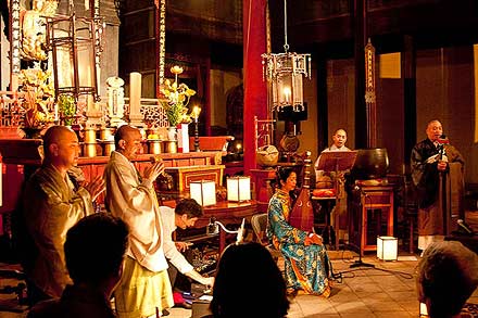 Ingen's Dream with shomyo Buddhist chanting of Obaku-shu monks, Nagasaki